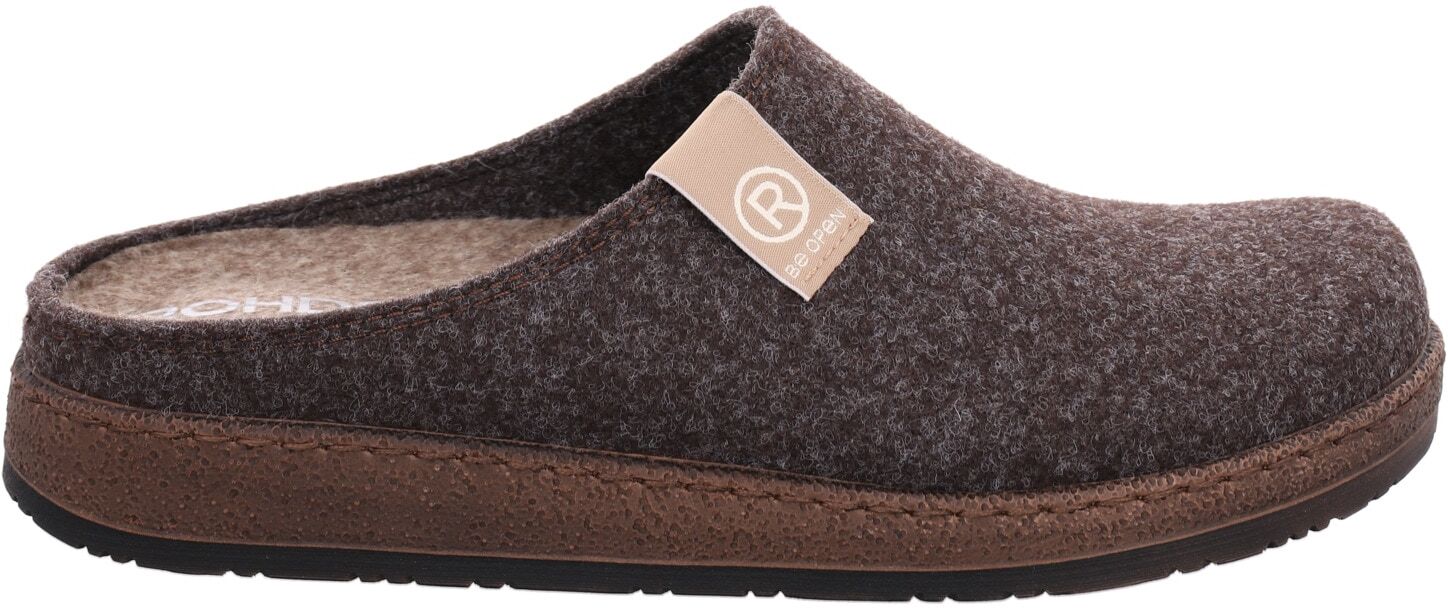 Pantolette ROHDE "Novara-H", Damen, Gr. 42, Filz, mocca, Schuhe Pantolette, Hausschuh, Homeslipper zum Schlupfen