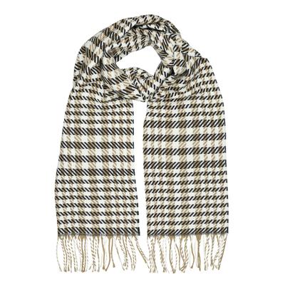 Wollschal "Inverno", Damen, beige (schwarz), Polyacryl, COLLEZIONE ALESSANDRO, kariert, Basic, Modetücher, Made in Italy, mit modernem Karo