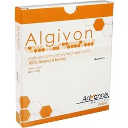 ALGIVON Honig Wundauflage 5x5 cm 5 St