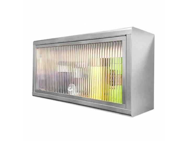 FQMYLTYN Wandschrank aus Edelstahl Typ 304, Küchen Wandschrank Mit Klapptür, 25 kg Tragkraft, Platzsparender Schrank für Küche, Speisekammer & Restaurant(100x25x30cm/39x10x12in)