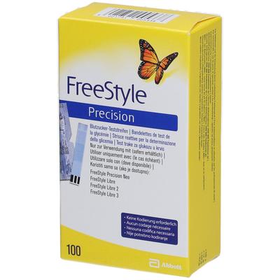 Freestyle Precision Blutzucker Teststr.o.Codierung 100 St Teststreifen
