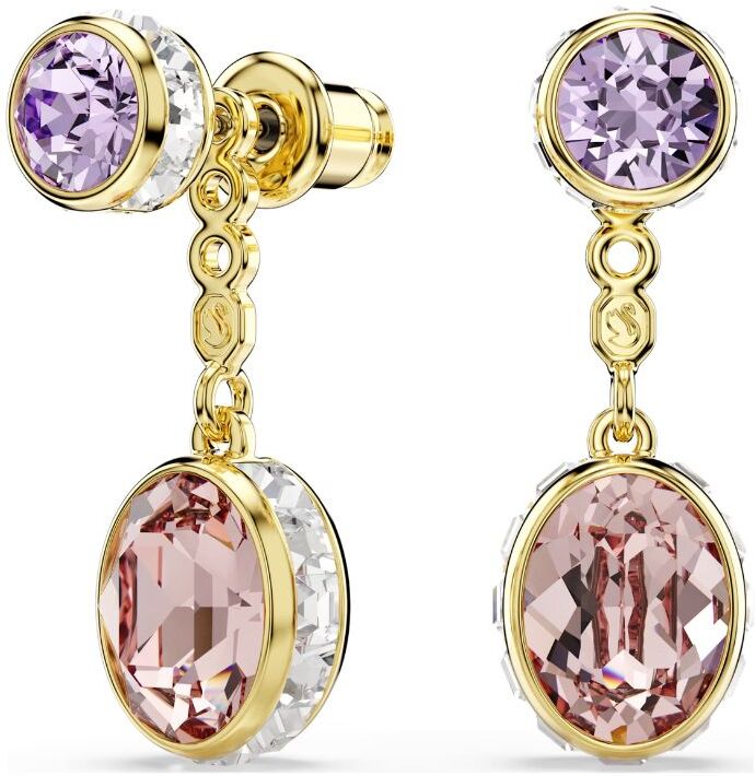 Swarovski Chroma korvakorut, keltakullattu, vaaleanpunaiset ja violetit