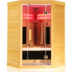 Dewello® Infrarotkabine SALTCOATS 120x120cm, inkl. 3 Vollspektrumstrahler, 4 Karbonstrahler, 2 Personen   Infrarotsauna