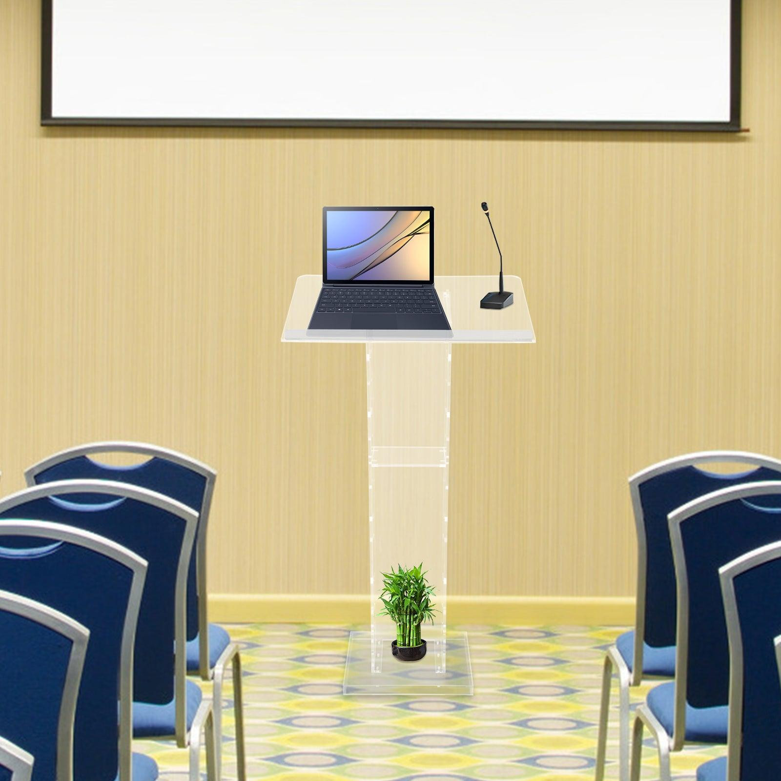 Selius Spreekgestoelte Lessenaar Podium Katheder Transparant Acryl B/D/H: 60 x 40 x 110 cm