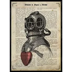 POSTER Verliebter Taucher A4 Rahmenlos