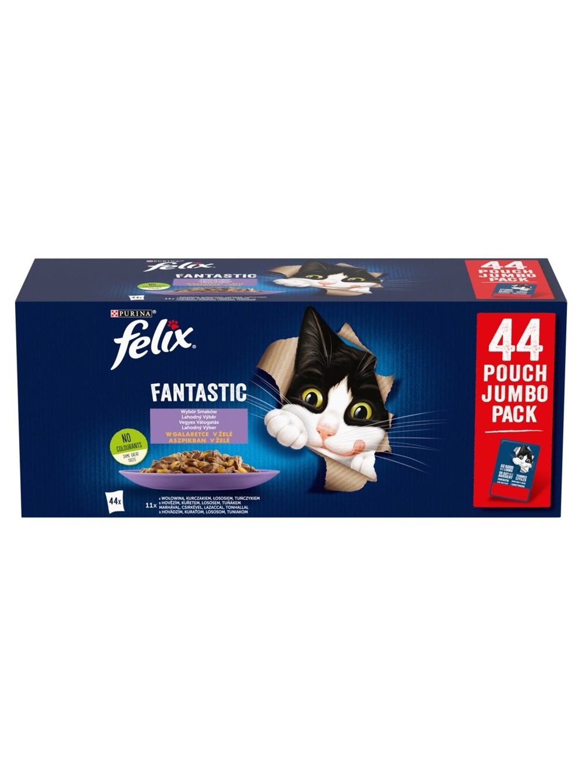 PURINA NESTLE Felix Fantastic Mix in Gelee - Nassfutter für Katzen - 44 x 85g