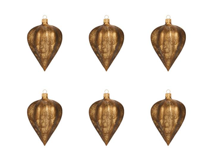 Ornament Tuva 6er Set - Farbe: gold/bronze - Material: Glas - 949