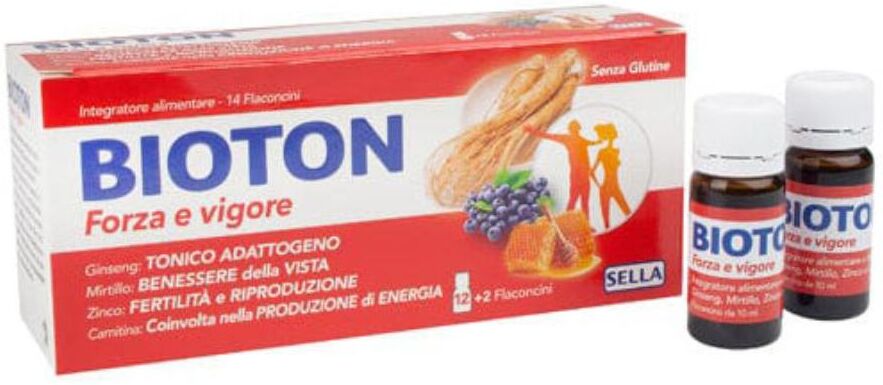 SELLA Srl Bioton Ginseng Forze e Vigore 14 Flaconcini da 10ml - Integratore Alimentare
