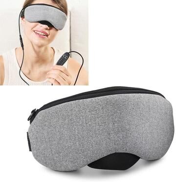 CaseAndConnect USB Heated Eye Mask For Sleep Warm Compress Steam Eye Mask With Timer And Washable Cover grey
