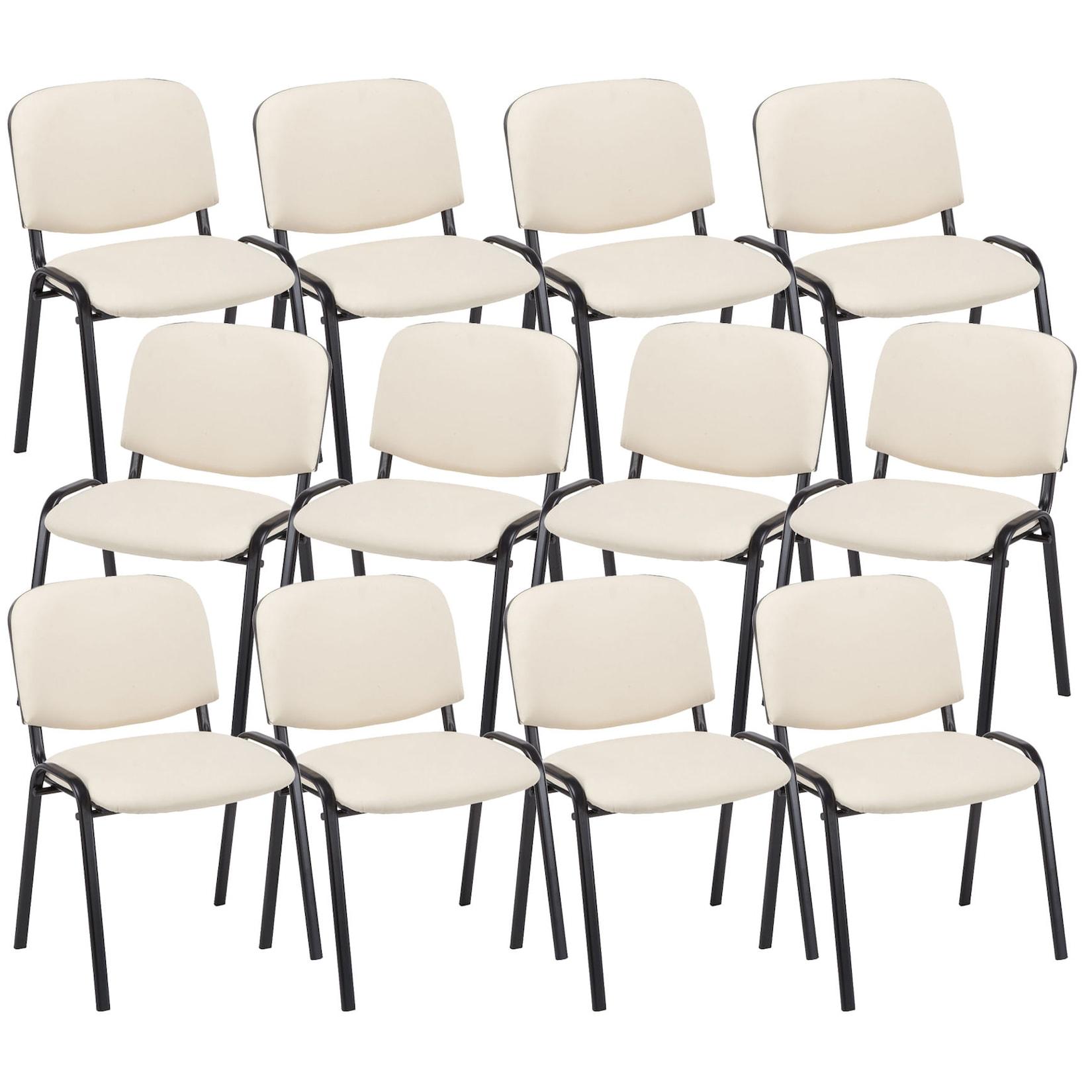 CLP 12er Set Besucherstuhl Ken Kunstleder Farbe: creme