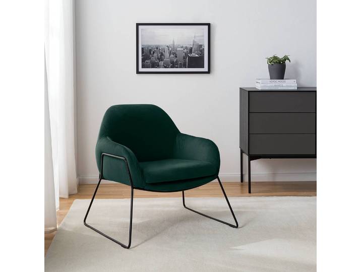 Fauteuil Culin Vert Microfibre Sela 80 x 75 x 68cm