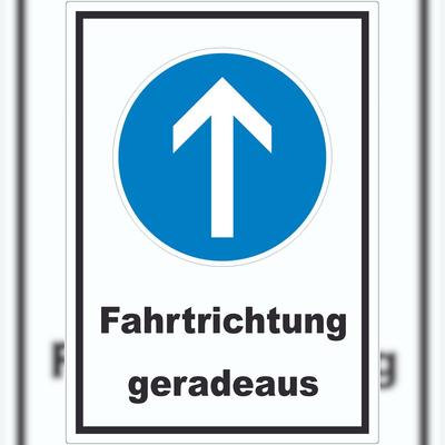 HB-Druck Aufkleber Fahrtrichtung geradeaus A3 (297x420mm)