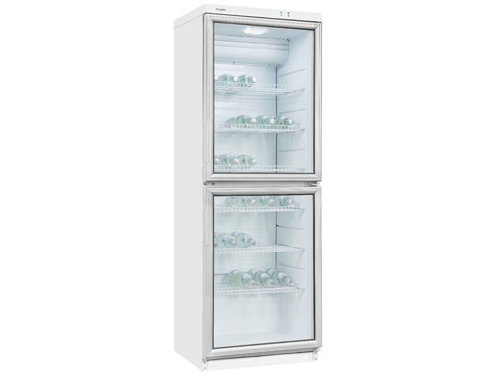 EXQUISIT Getränkekühlschrank GKS350-2-GT-280D weiss , Energieeffizienz: D, silber (weiß), Rechtsanschlag, Kühlschränke, 2 Türen für das Entnehmen der Getränke, effizient wenig Kühlverlust, Getränkekühlschrank