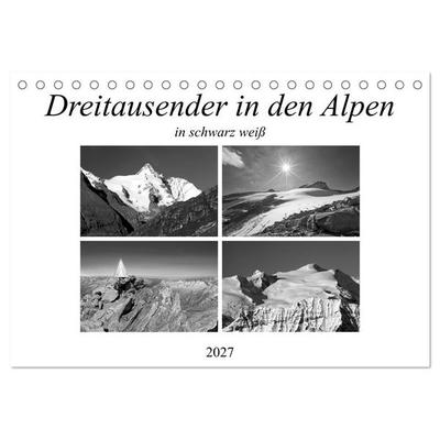 Dreitausender in den Alpen (Tischkalender 2027 DIN A5 quer), CALVENDO Monatskalender