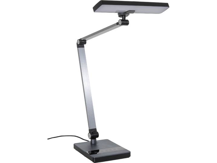 Bürolampe Aldon Schwarz/Silber Aluminium H 43.9 cm 920 lm - LED - Lichtfarbe: Warmweiss – Neutralweiss - Bürolampe- LED Energiesparlampe
