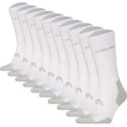 HEAD Unisex Tennissocken, 10er Pack - ELEMENTS TENNIS CREW ECOM, Sportsocken, Größe 39-42 in Weiß Weiß