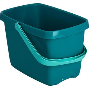 Leifheit Putzeimer Combi 52144, 12 Liter, eckig, aus Kunststoff, türkis, mit Ausgussöffnung