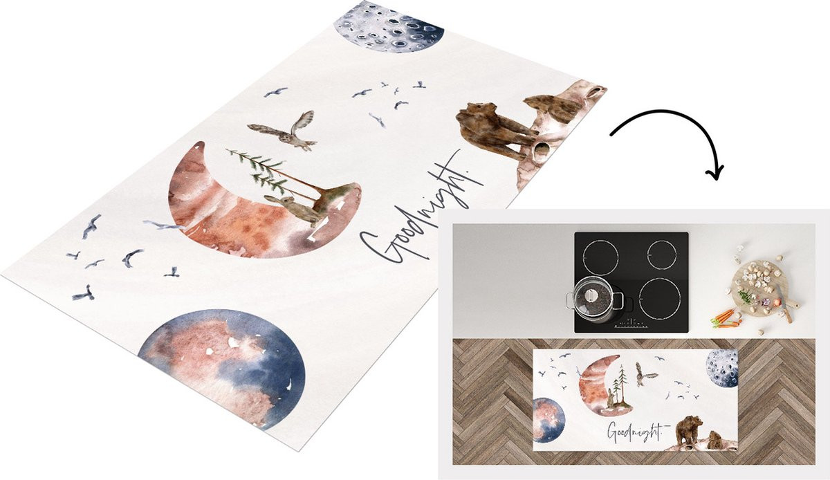 KitchenYeah Keukenloper Vinyl met Goodnight Quotes voor Kinderen - 120 x 60 cm