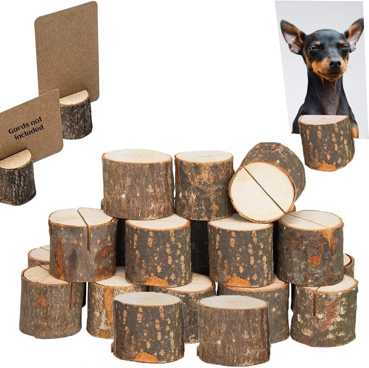 Houten Kaartenhouder voor Foto's en Tafeldecoratie - 20 Stuks