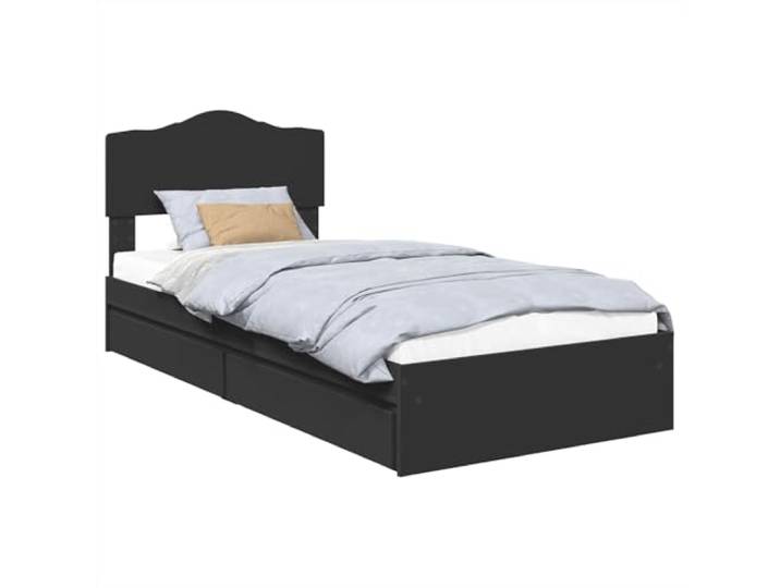 Stauraumbett Schwarz 70x190 cm Holzwerkstoff mit Schubladen Bettgestell