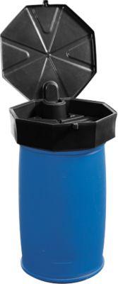 Fasstrichter, Polyethylen, schwarz, Ø 690 x H 190 mm, Füllvolumen 22 l, mit Deckel
