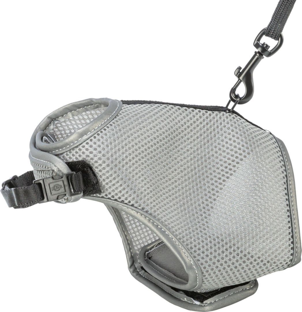 TRIXIE Softgeschirr mit Leine, grau