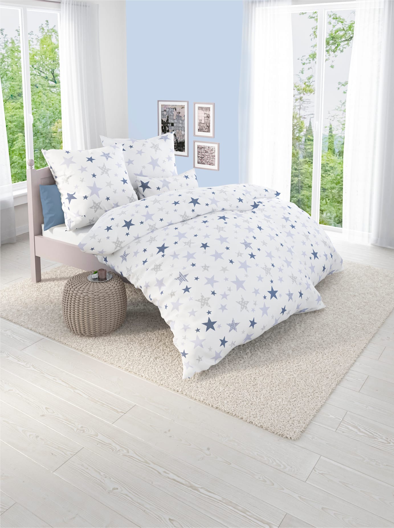 Bettwäsche WÄSCHEPUR Gr. 1, beige (ecru, bedruckt), B/L: 135cm x 200cm, Feinbiber,Feinbiber, B/L: 80cm x 80cm, 2 Stk., Feinbiber;Feinbiber, 100% Baumwolle, Bettwäsche, Bettwäsche