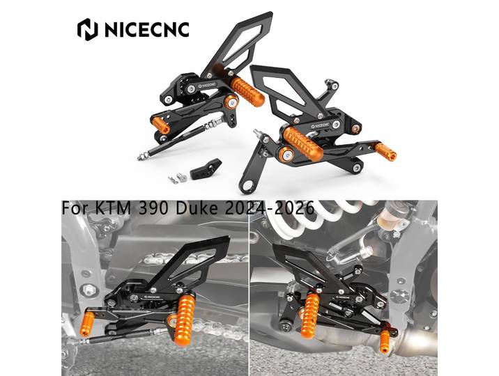 Pour KTM 390 Duke 2026 390 Duke 2025 390 Duke 2024 NICECNC Kit de repose-pieds arrière réglables pour KTM 390 Duke 2024-2026