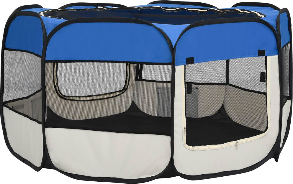 Archie & Oscar Lionel Panel Metal Exercise Pen With Door Blue 61cm H x 125cm W x 125cm D