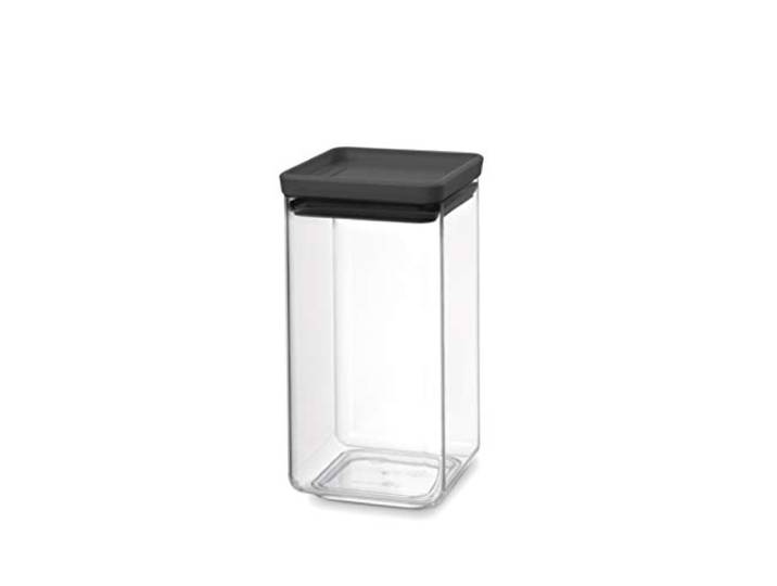 Brabantia - Bocal carré 1.6L\, Couvercle Gris Foncé