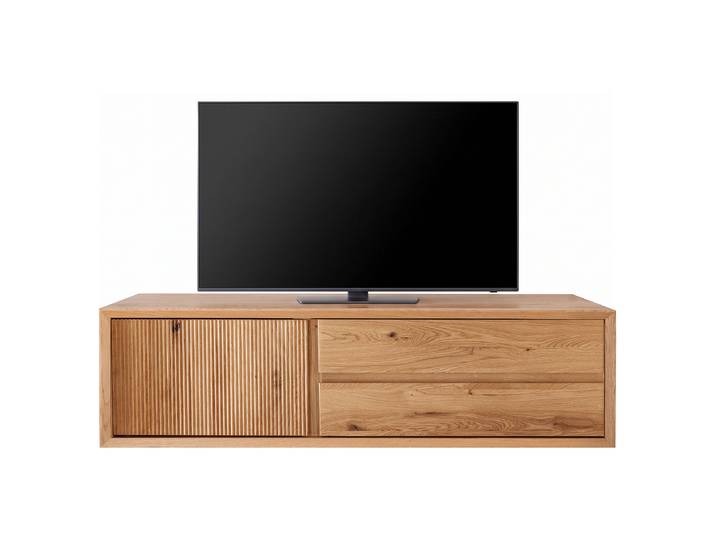 Meuble bas suspendu Chêne sauvage massif, huilé Bois/Marron 120cm