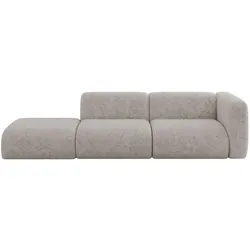 SOFA Ottomane Rechts MIRA-S3 296x89x70 Hellgrau Velours