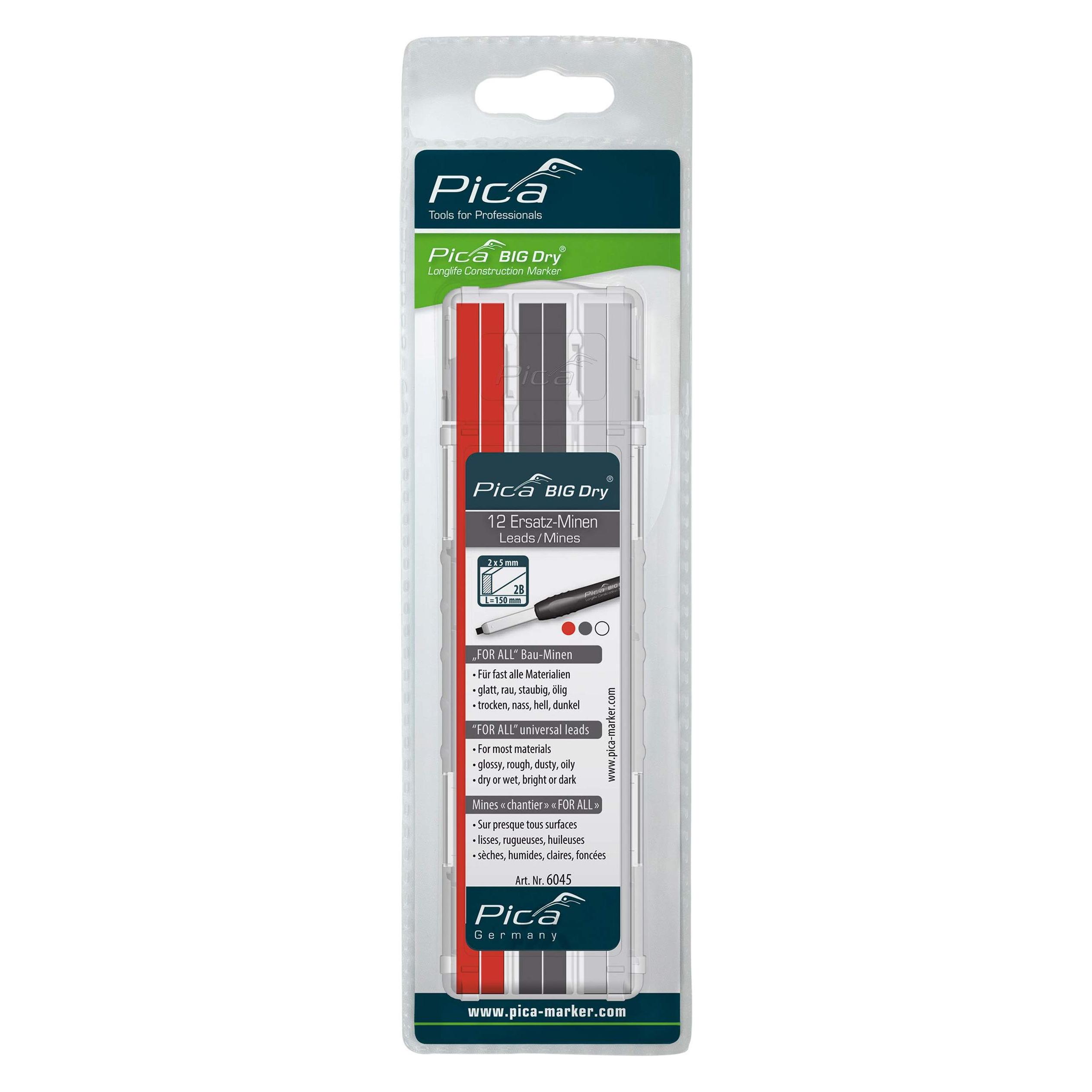 Pica Ersatzminen BIG-Dry G/W/R (12 Stk., 5 mm, 2B) (2179141)