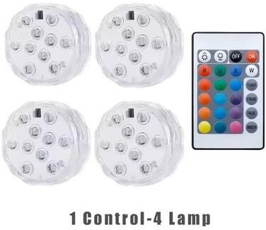 Uplift Treasures RGB LED Submersible Underwater Light 4 Lamps 1 Controller rgb Color