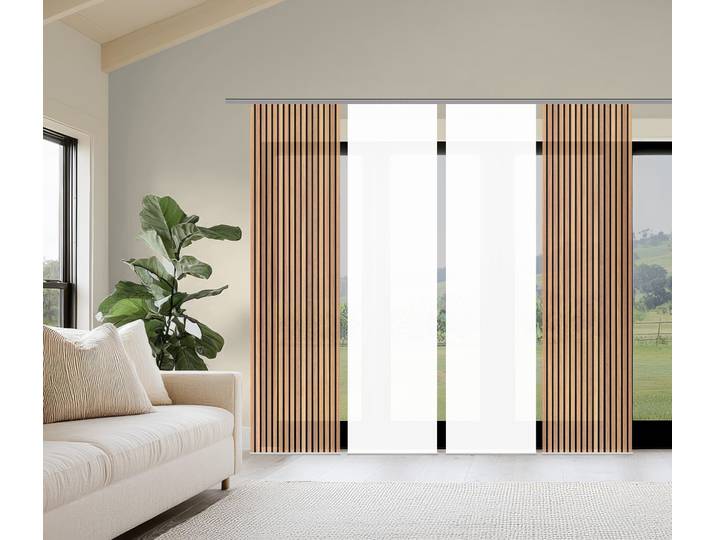Schiebegardine HOME WOHNIDEEN PANILO , braun, B:60cm H:245cm, Polyester, Gardinen, Schiebegardine, Schiebewand Seidenoptik, SET, Digitaldruck
