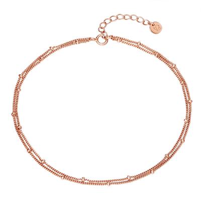 Fußkette GLANZSTÜCKE MÜNCHEN "GSM478", rosa (roségold), Fußketten, Damen, aus Sterling Silber