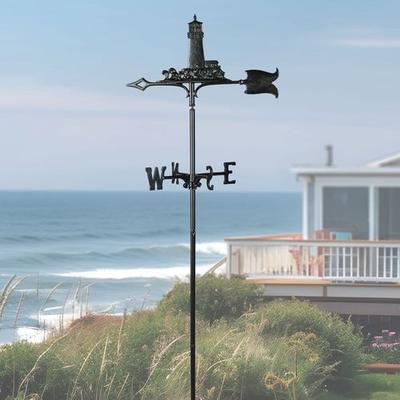 Whitehall Products Ltd Lighthouse Garden Weathervane Black , Black