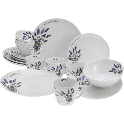 Kombiservice CREATABLE "Home Lavendel", lila (lavendel), 16 Stk., Porzellan, Geschirr-Sets, Kombiservice, Lavendel-Dekor