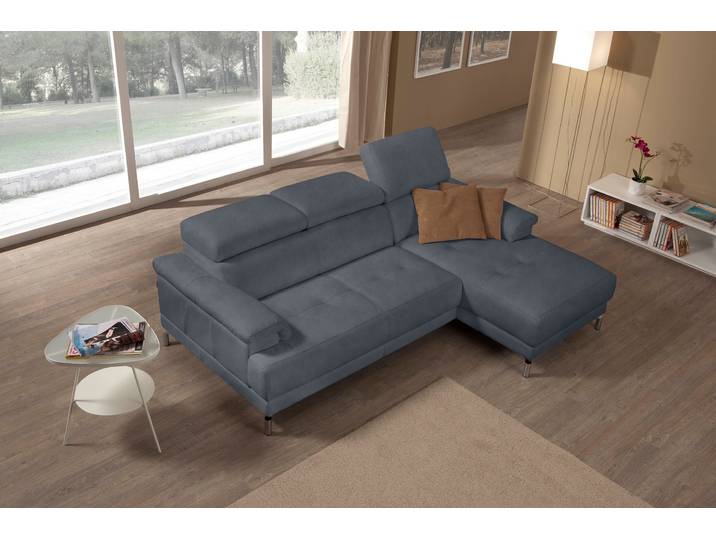 Ecksofa EGOITALIANO Soul, Design und Sitzkomfort auf hohem Niveau, tolle Details, L-Form , grau (charcoal), B:250cm H:99cm T:166cm, Sofas, Ecksofa, mit Recamiere, inkl. Kopfteilverstellung