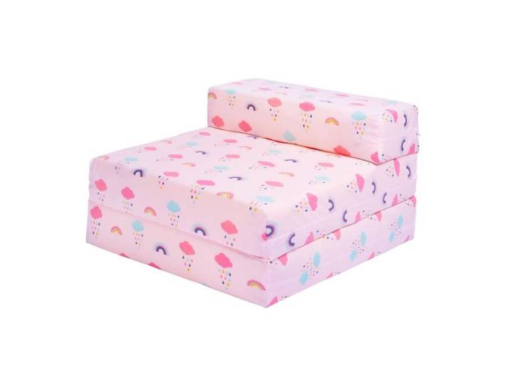 Matelas pliant pour enfants - Matelas pliable résistant à l'eau - Chauffeuse convertible - Lit futon pliant d'invité - Rainbow
