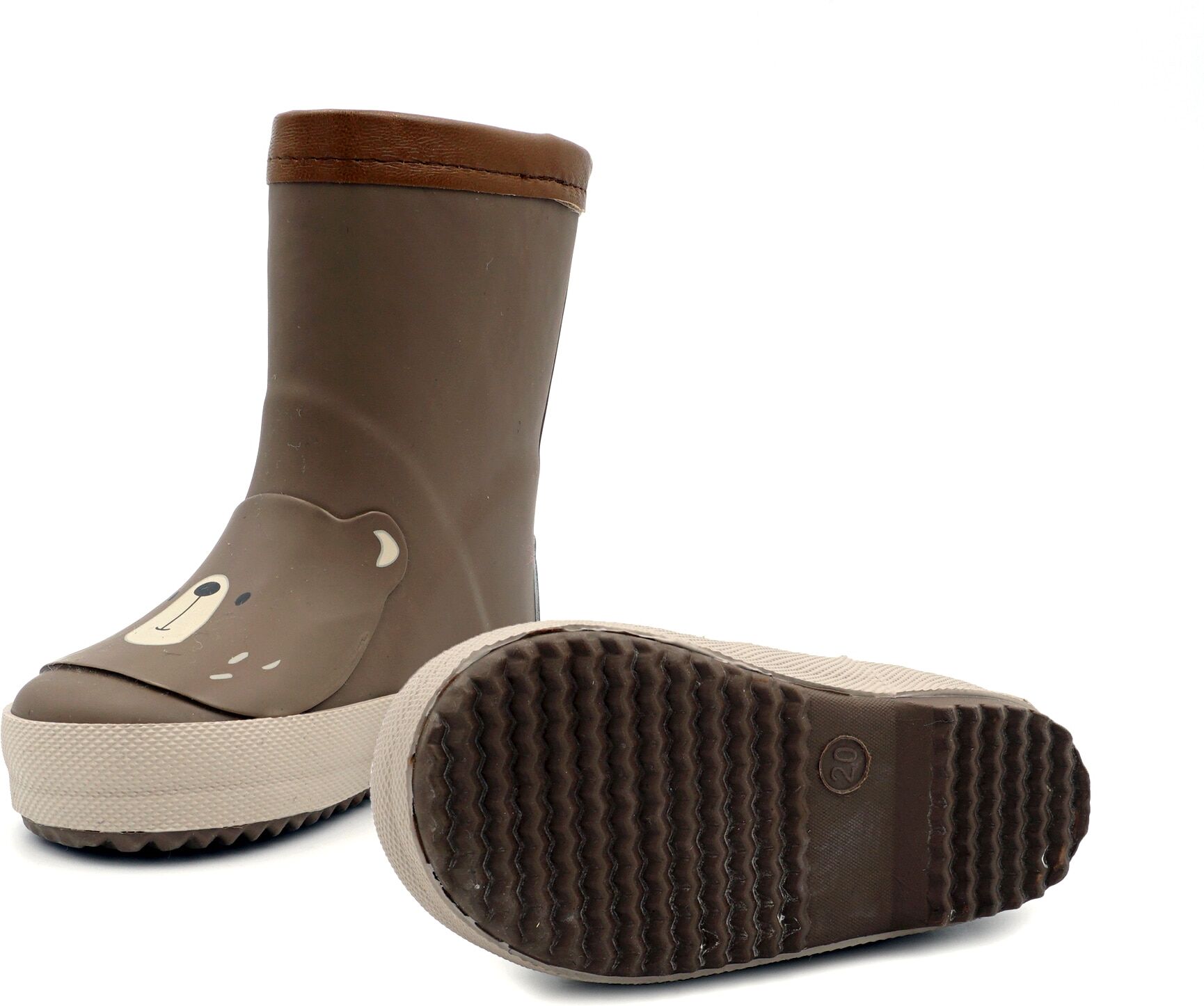 Gummistiefel MAXIMO, Jungen, Gr. 24, wärmend, grün (fossil), Obermaterial: 100% Gummi. Futter: 100% Polyester, Schuhe Gummistiefel, gefüttert, Profilsohle, reflektierende Details, wasserdicht, mit Patch fossil 24, wärmend