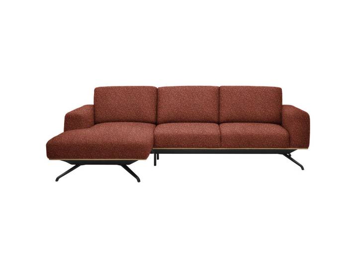 Novel Ecksofa, Rostfarben, Metall, Ottomane links, L-Form, 262x157 cm, Stoffauswahl, seitenverkehrt erhältlich, Hocker erhältlich, Wohnzimmer, Sofas & Couches, Wohnlandschaften, Ecksofas