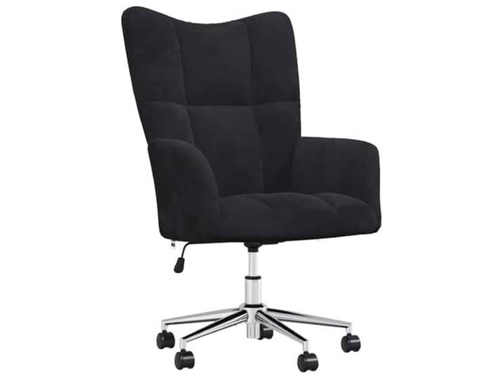 vidaXL Relaxsessel mit Rollen Drehbar Höhenverstellbar Fernsehsessel Polstersessel Polsterstuhl Relaxstuhl Sessel Ohrensessel Wohnzimmer Schwarz Samt