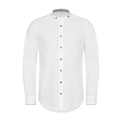 Trachtenhemd NÜBLER "Trachtenhemd Hintersee", Herren, Gr. L, EURO, weiß, Obermaterial: 100% Polyester PES., Hemden Trachtenhemd