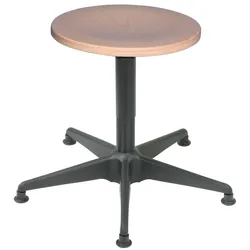 PROREGAL Drehspindel-Hocker Atlanta | Sitzhöhe 39-53cm | Tragfähigkeit 110kg | Holz-Buche | Stahl-Fußkreuz mit Gleiter | Buche