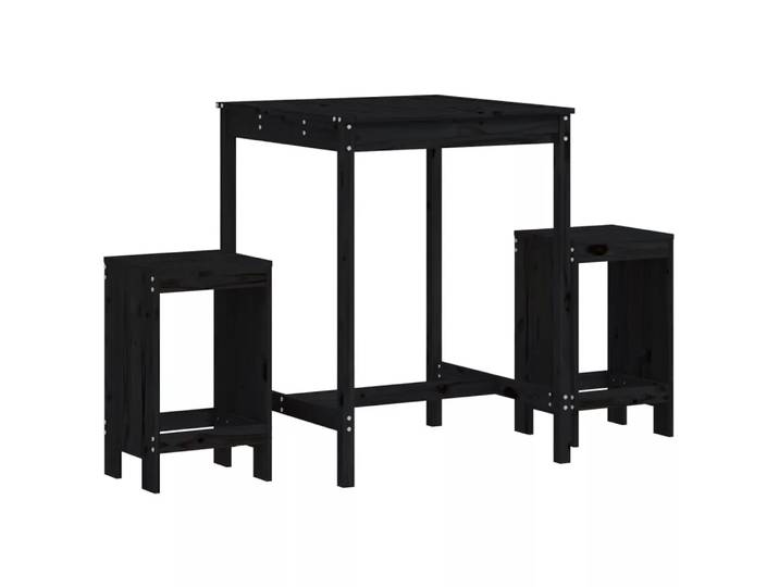 VidaXL - Gartenbar set kiefernholz, One Size, Schwarz