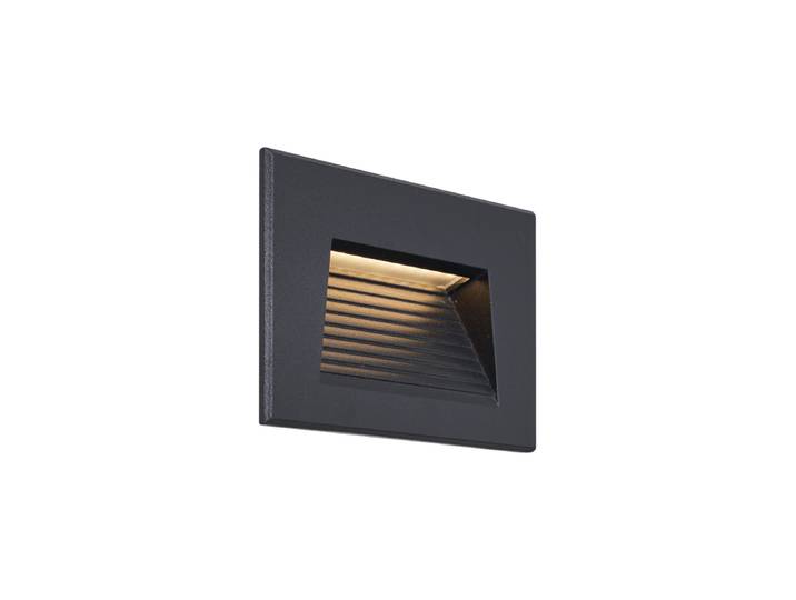 Applique Murale Encastrée Moderne Noire 11.5cm avec LED IP65 -