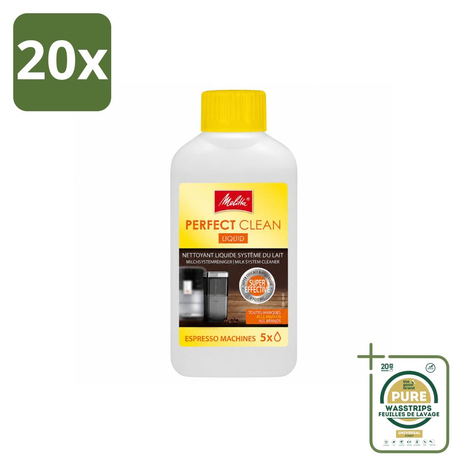 20 x Melitta Perfect Clean Melksystemreiniger für Kaffeevollautomaten 250 ml - Vorratspackung - 20 Stücke