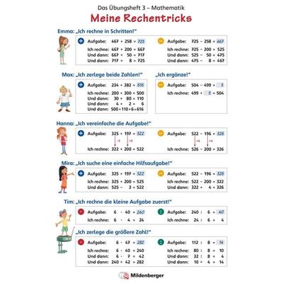 Das Übungsheft Mathematik 3 - Poster Meine Rechentricks, Nonbook von Nina Simon,Hendrik Simon, Mildenberger Verlag GmbH, 978-3-619-35756-7