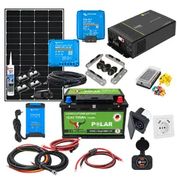 CamperPower Komplettset Solar MIDI 105Ah LiFePO4 200W Solar 2000W Wechselrichter VDE